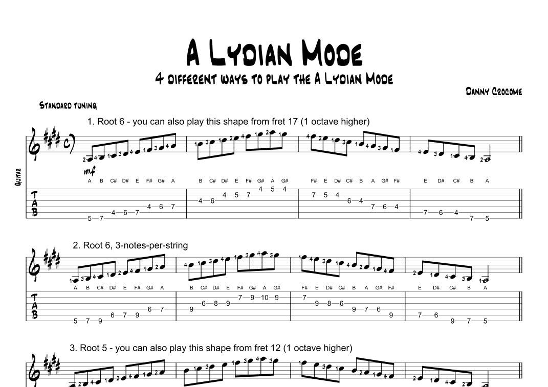 A Lydian Mode (4 Ways to Play)