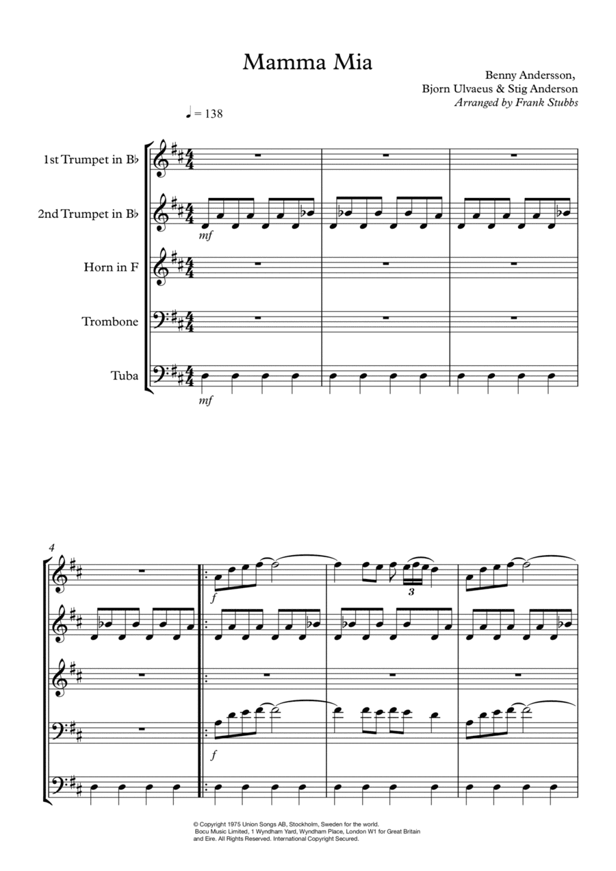 Mama Mia (arr. Frank Stubbs)