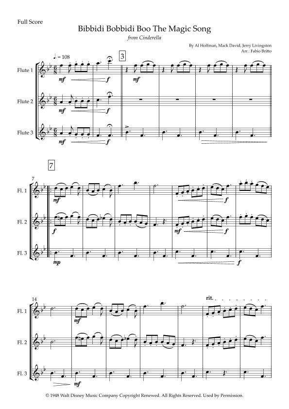 Bibbidi-bobbidi-boo (the Magic Song) (arr. Fabio Britto)