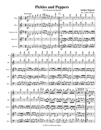 Pickles and Peppers Rag for woodwind quintet (arr. John Gibson)