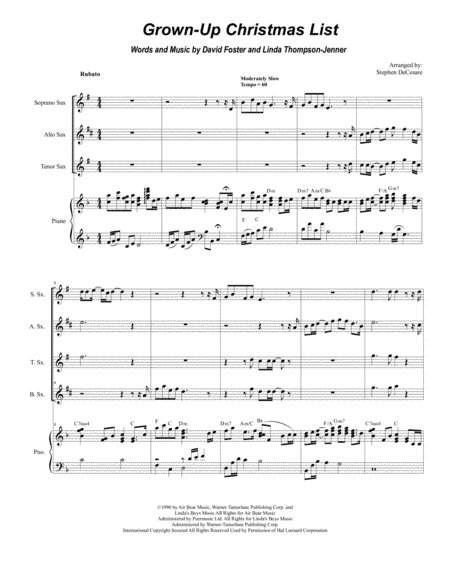 Grown-Up Christmas List (arr. Stephen DeCesare)