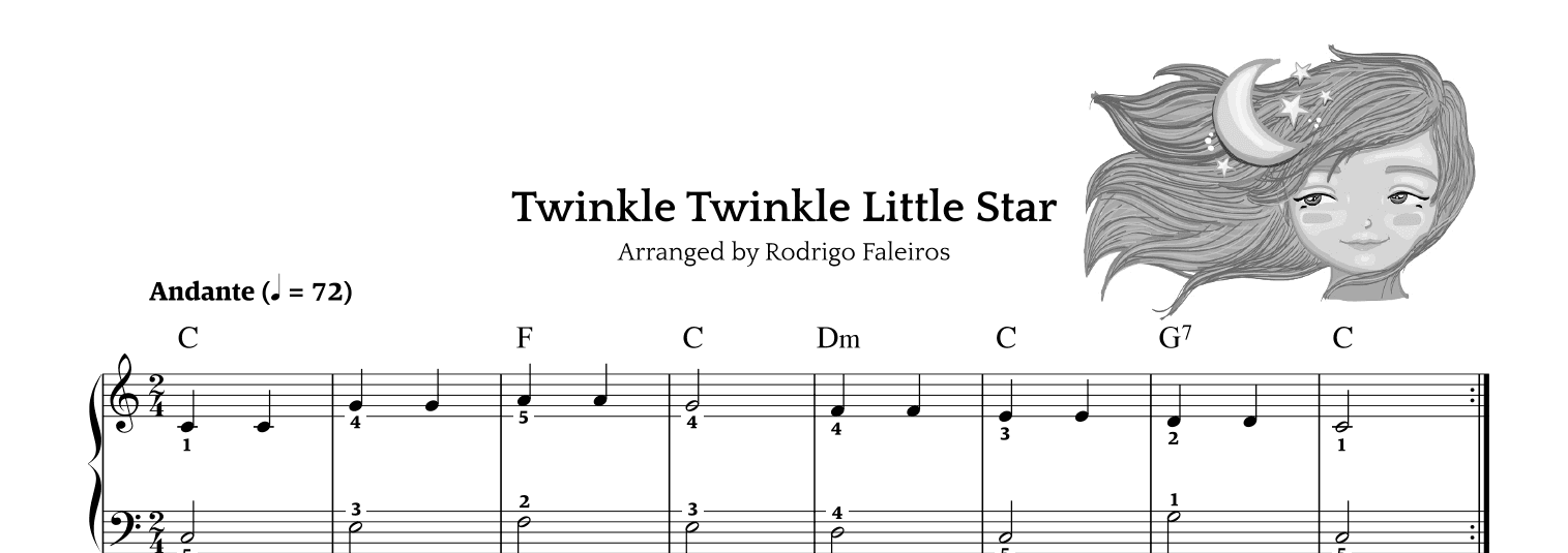 Twinkle Twinkle Little Star (for beginners) (arr. Rodrigo Faleiros)