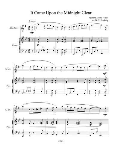 It Came Upon the Midnight Clear (Alto Sax Solo with Piano Accompaniment) (arr. B. C. Dockery)