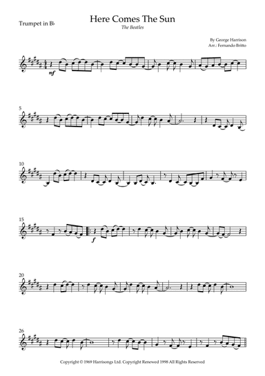 Here Comes The Sun (arr. Fernando Britto)