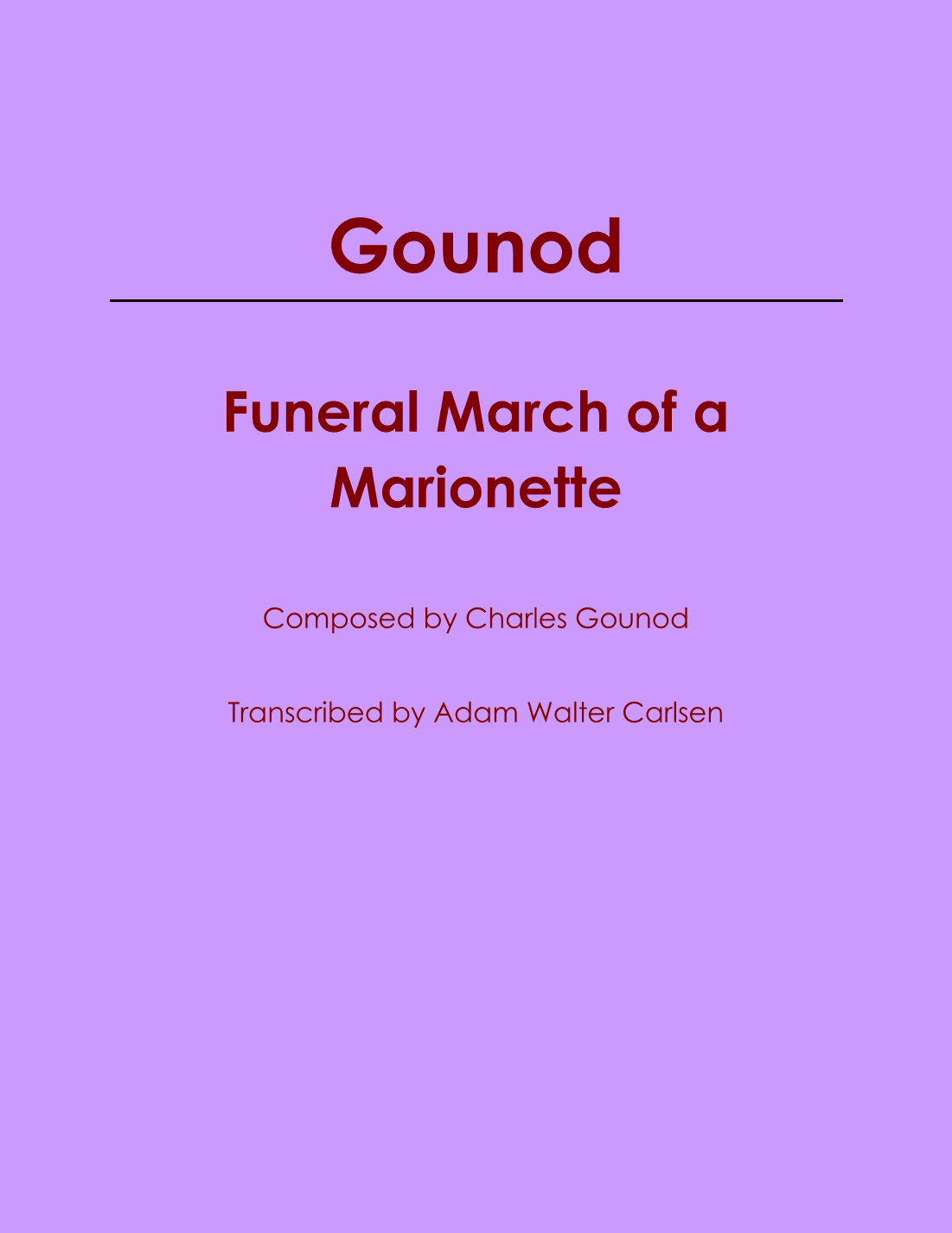 Funeral March of a Marionette (arr. Adam Walter Carlsen)