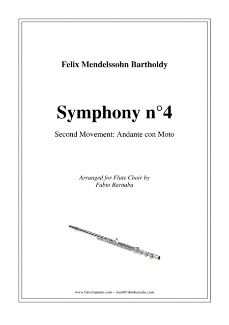 Andante con Moto - from Mendelssohn's Symphony n°4 "Italiana" - for Flute Choir (arr. Fabio Barnaba)