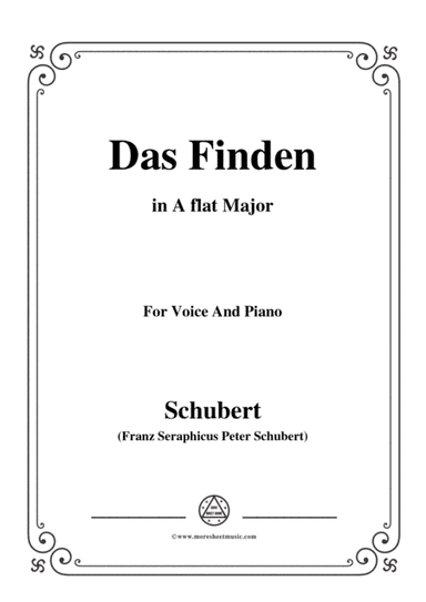 Schubert-Das Finden,in A flat Major,for Voice&Piano (arr. MSM)