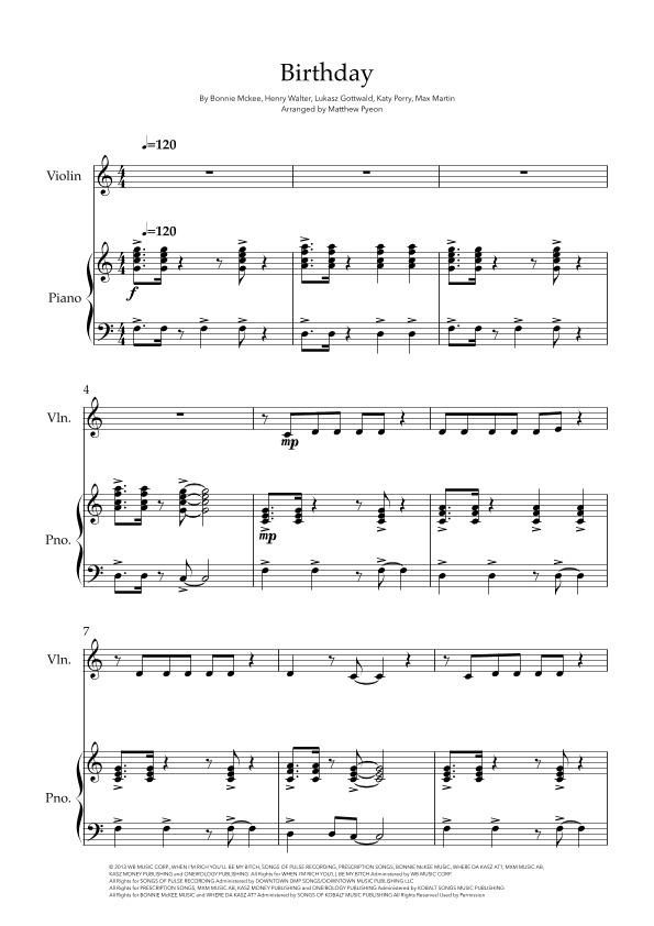 Birthday (arr. Matthew pyeon)