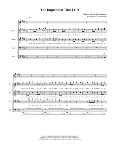 The Impression That I Get (arr. Corey Cerullo)