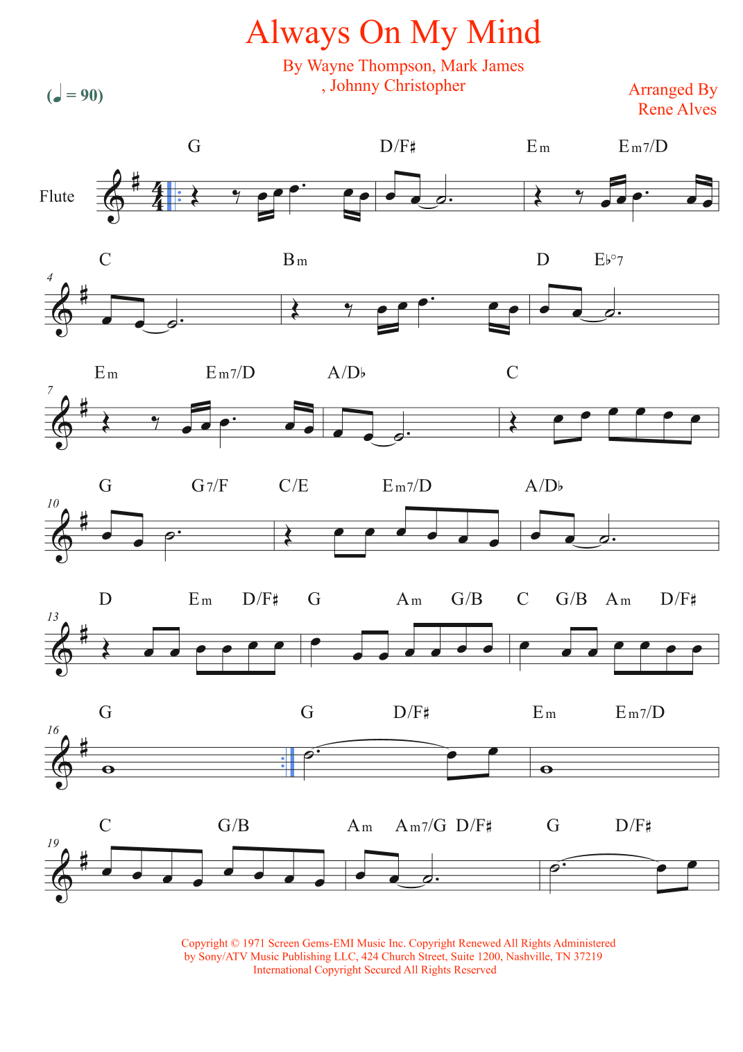 Always On My Mind (arr. Rene Alves)
