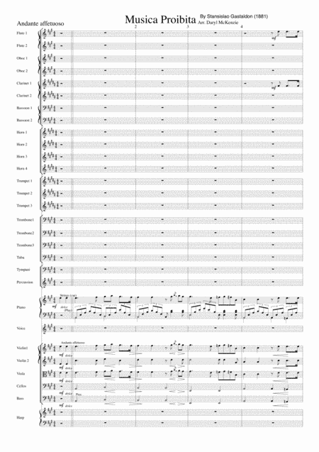 Musica Proibita - Tenor Voice and Orchestra (arr. Daryl McKenzie)