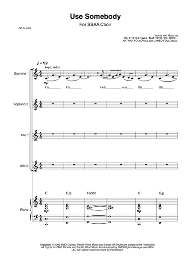 Use Somebody (arr. C. Clay)