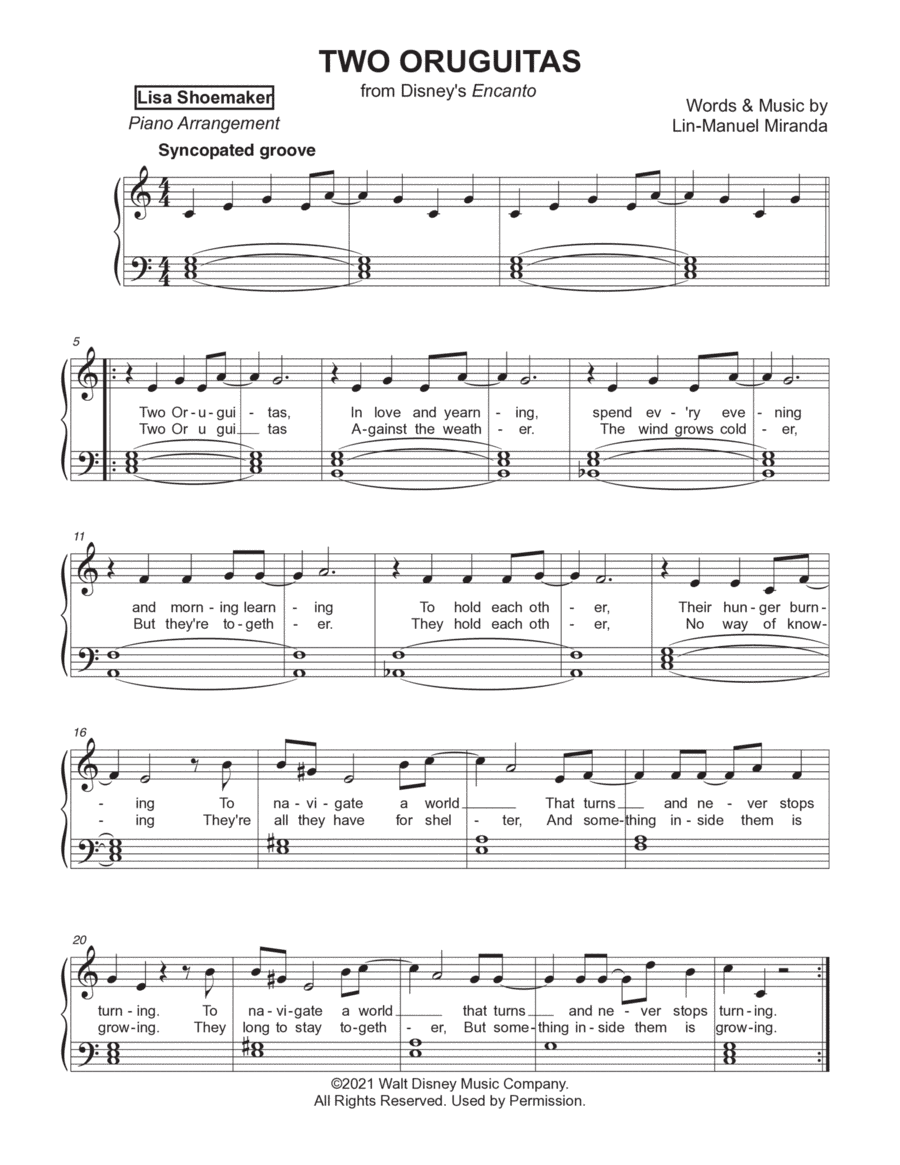 Two Oruguitas (arr. Lisa Shoemaker)