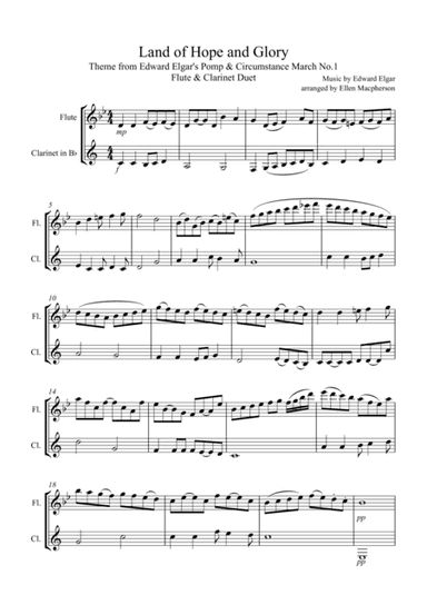 Land of Hope and Glory Theme from Edward Elgar's Pomp and Circumstance March No.1 - Flute and Clarin (arr. Ellen Macpherson)