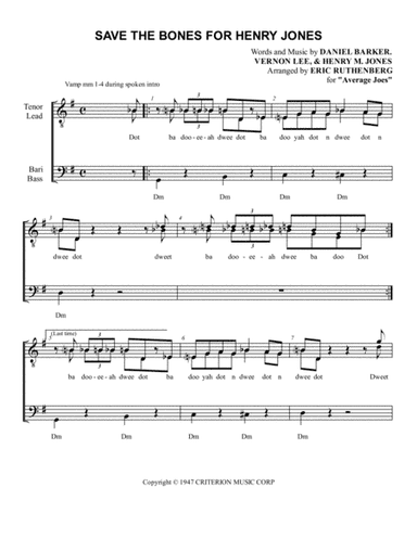 Save The Bones For Henry Jones (arr. Eric Ruthenberg)