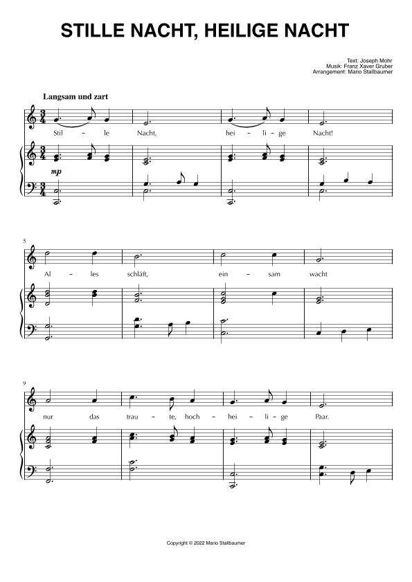 Stille Nacht, heilige Nacht (arr. Mario Stallbaumer)