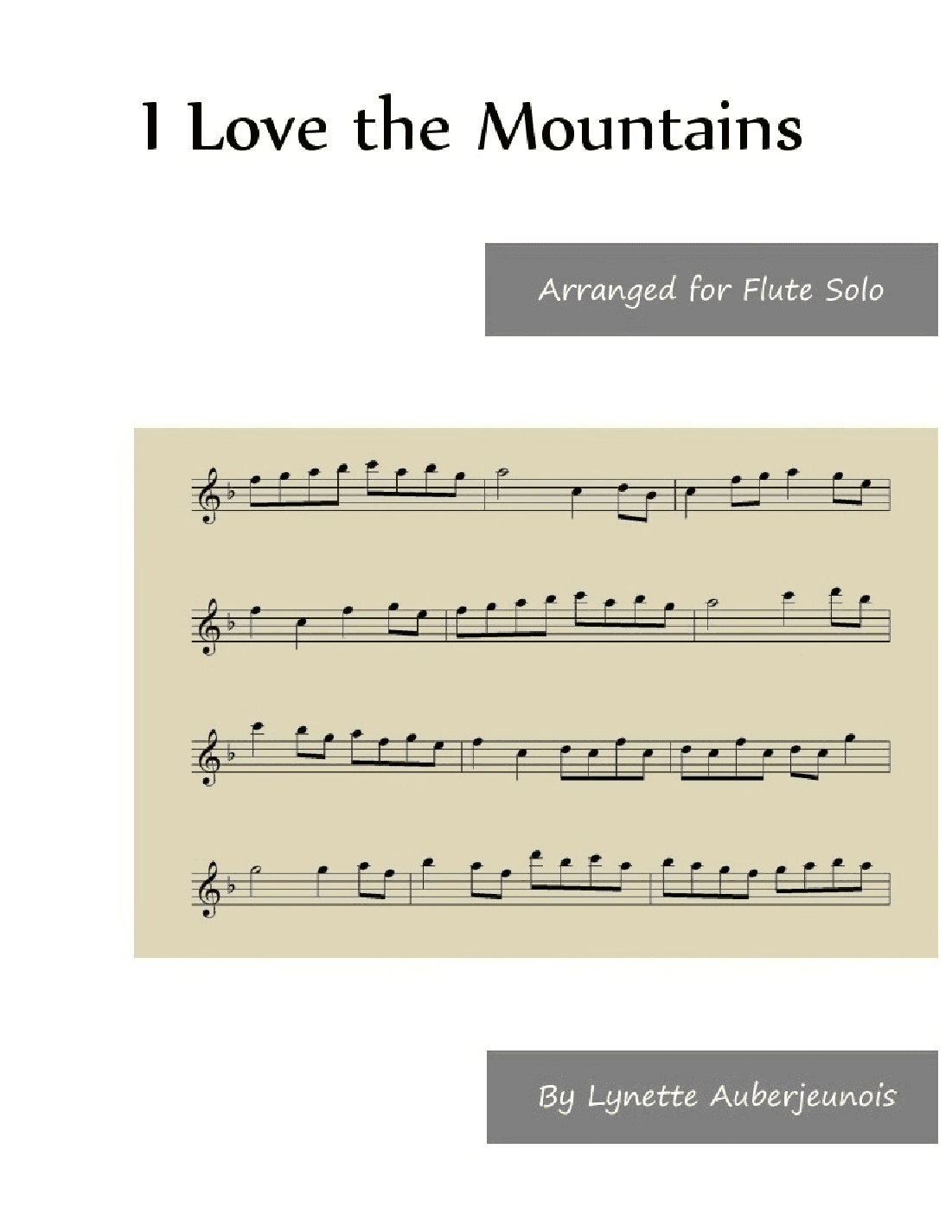 I Love the Mountains - Flute Solo (arr. Lynette Auberjeunois)