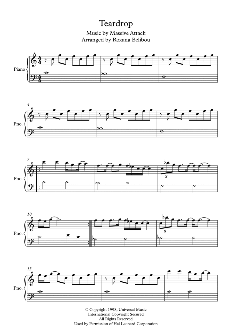 Teardrop (theme From House) (arr. Roxana Belibou)