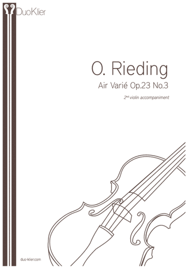 Rieding - Air Varie Op.23 Nr3, 2nd violin accompaniment (arr. Duo Klier)
