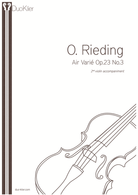 Rieding - Air Varie Op.23 Nr3, 2nd violin accompaniment (arr. Duo Klier)
