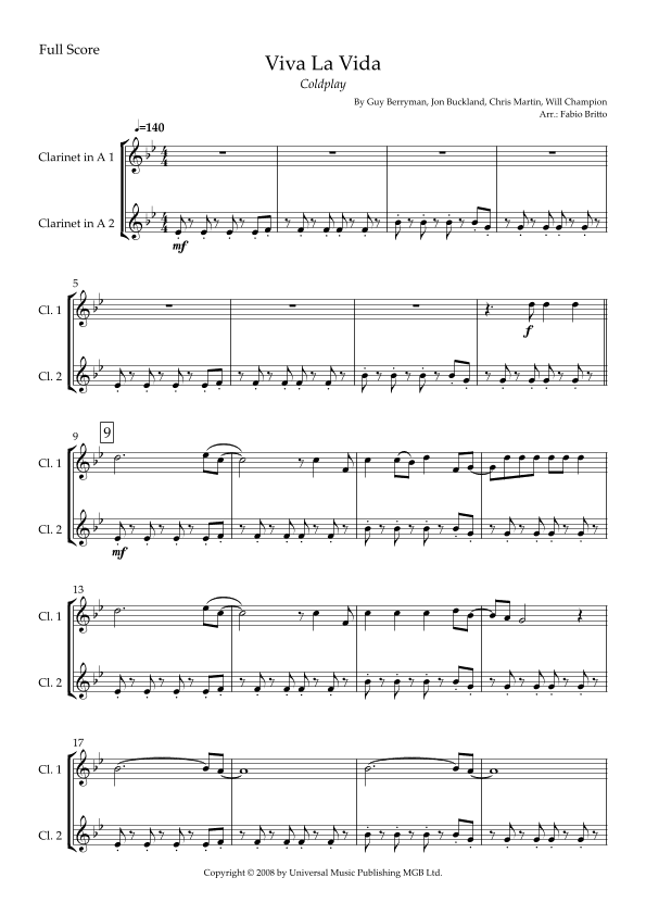 Viva La Vida (arr. Fabio Britto)