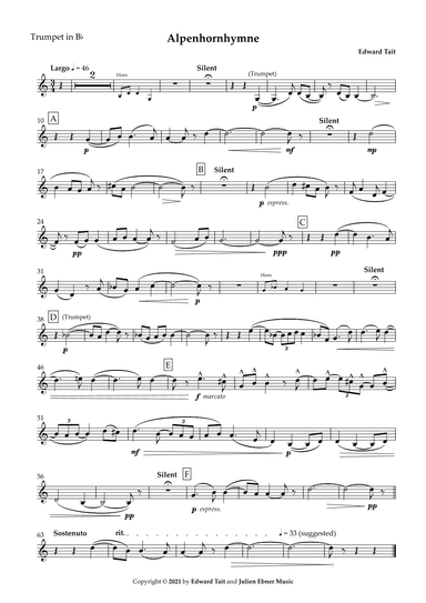 Alpenhornhymne (Op. 5) – Parts