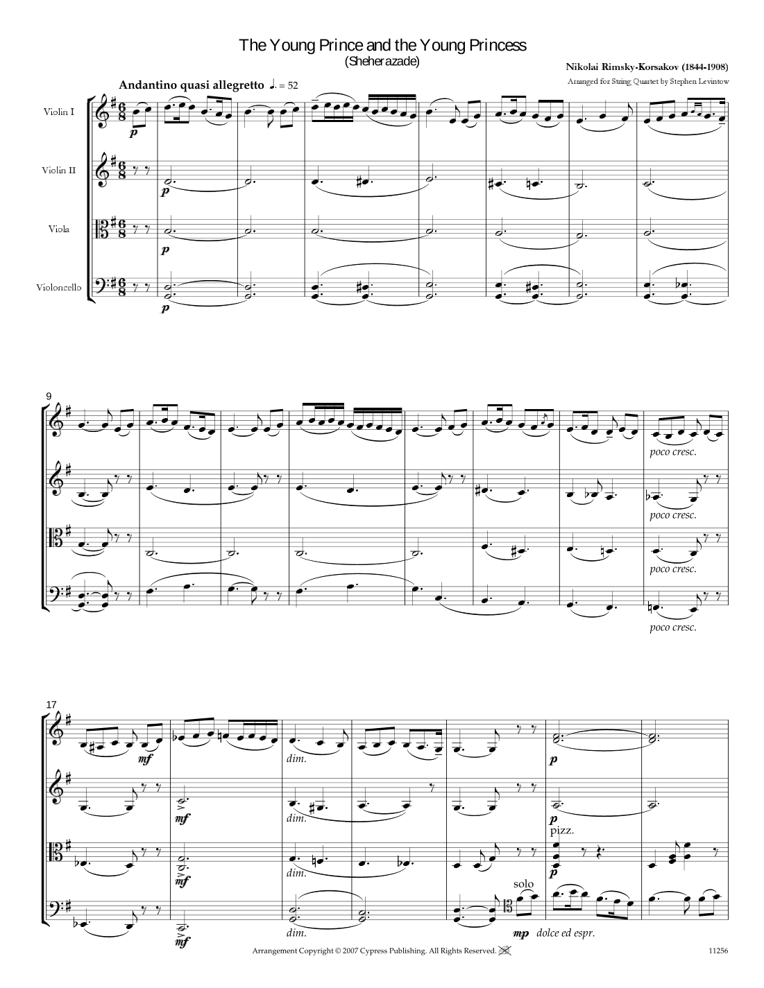 The Young Prince and the Young Princess from Sheherazade (arr. Stephen Levintow)
