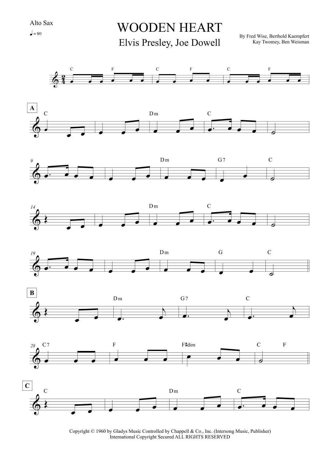 Wooden Heart (arr. Leo Silva)