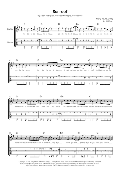 Sunroof (arr. Arr. Ed.CAL)