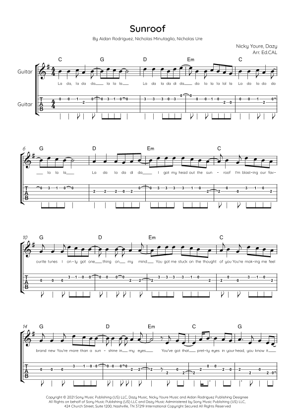 Sunroof (arr. Arr. Ed.CAL)