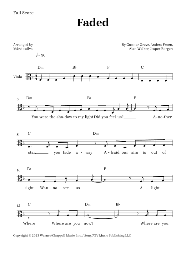Faded (arr. Márcio Silva)