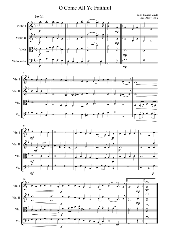 O Come All Ye Faithful (arr. Alex Tinlin)