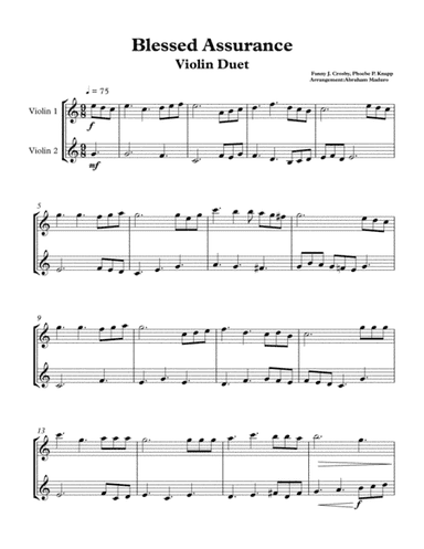 Blessed Assurance Violin Duet (arr. Abraham Maduro)