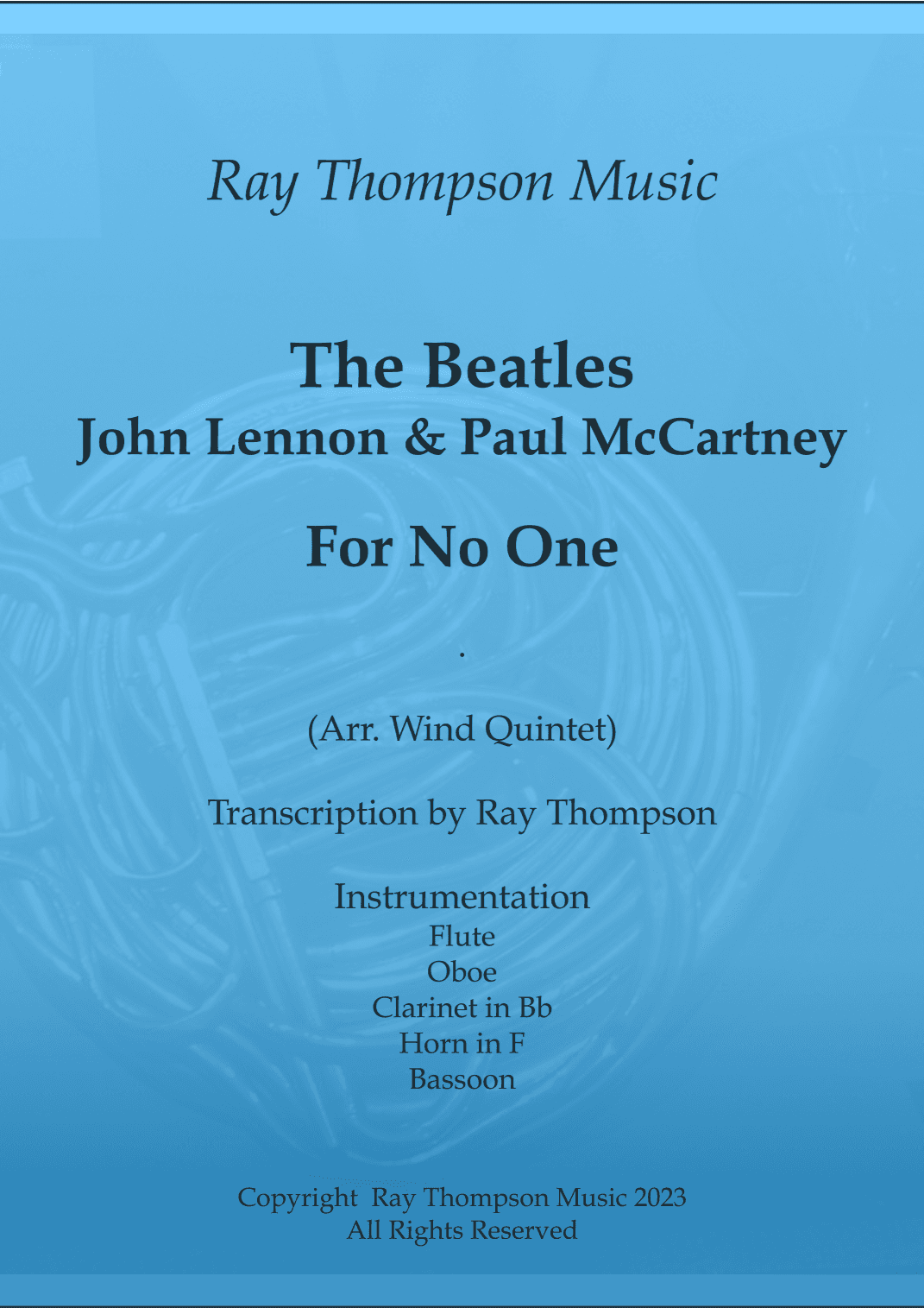 For No One (arr. Ray Thompson)