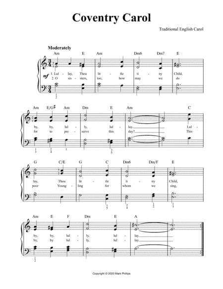 Coventry Carol (arr. Mark Phillips)