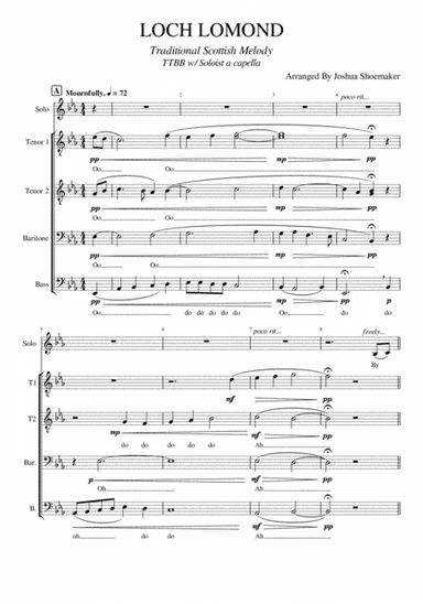 Loch Lomond (TTBB) (arr. Joshua Shoemaker)