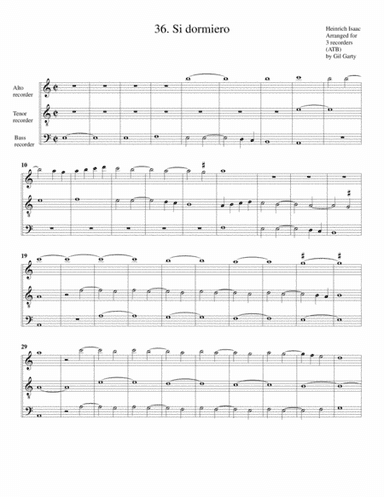 36. Si dormiero (arrangement for 3 recorders) (arr. Gil Garty)