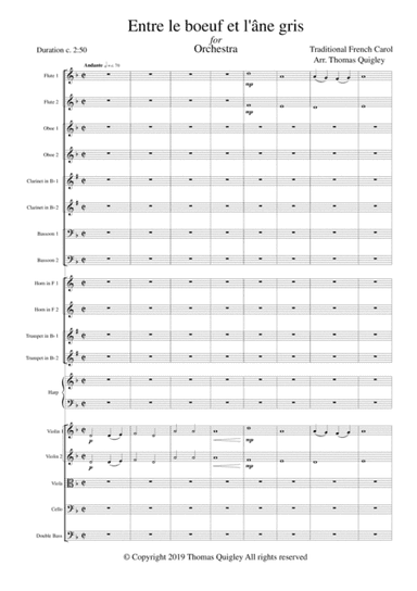 Entre le boeuf et l'âne gris (arr. Thomas Quigley)