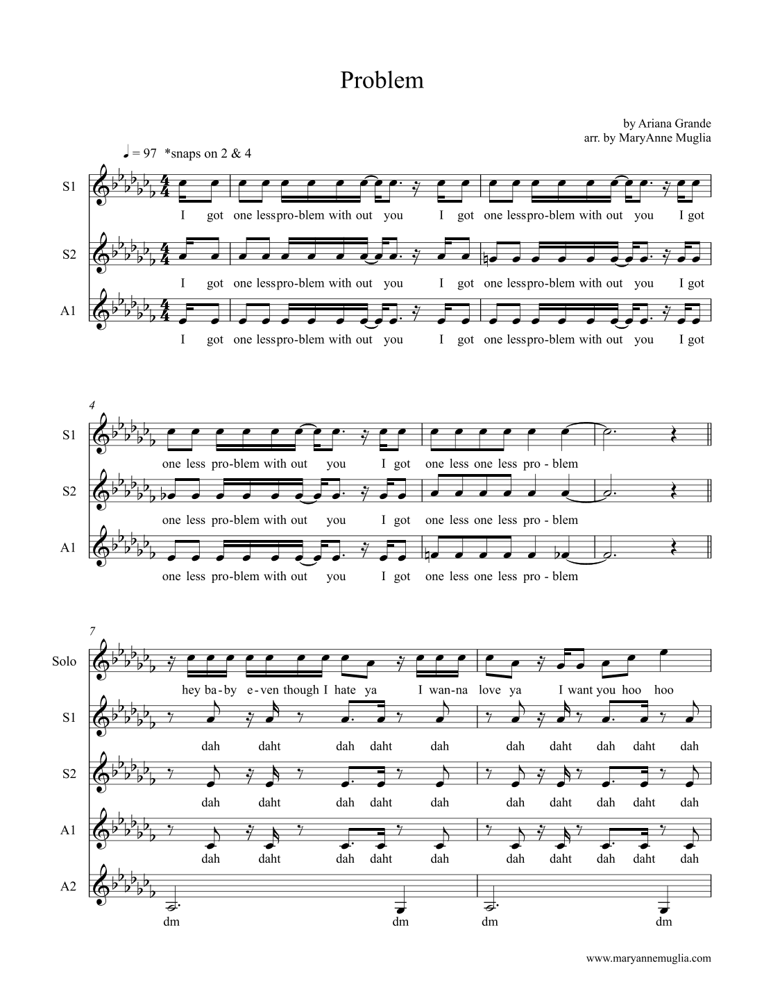 Problem (arr. MaryAnne Muglia Smith)