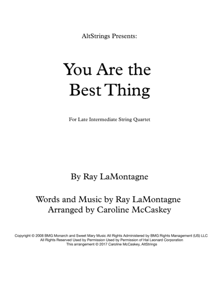 You Are The Best Thing (arr. Caroline McCaskey)