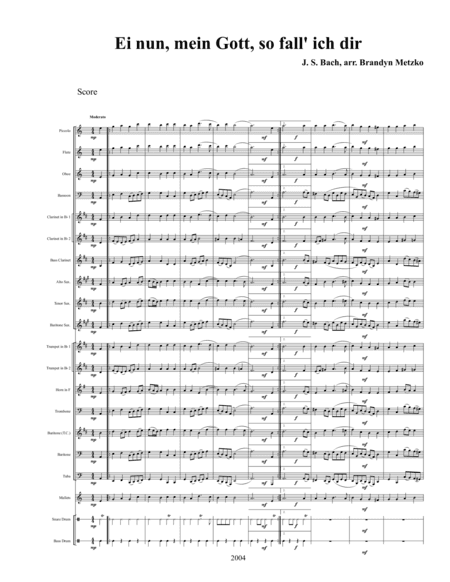 Ei Nun Mein Gott So Fall Ich Dir (arr. Brandyn Metzko)