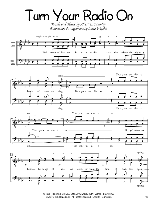 Turn Your Radio On (arr. Larry Wright)