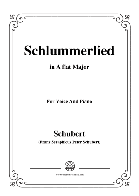 Schubert-Schlummerlied,in A flat Major,Op.24 No.2,for Voice and Piano (arr. MSM)