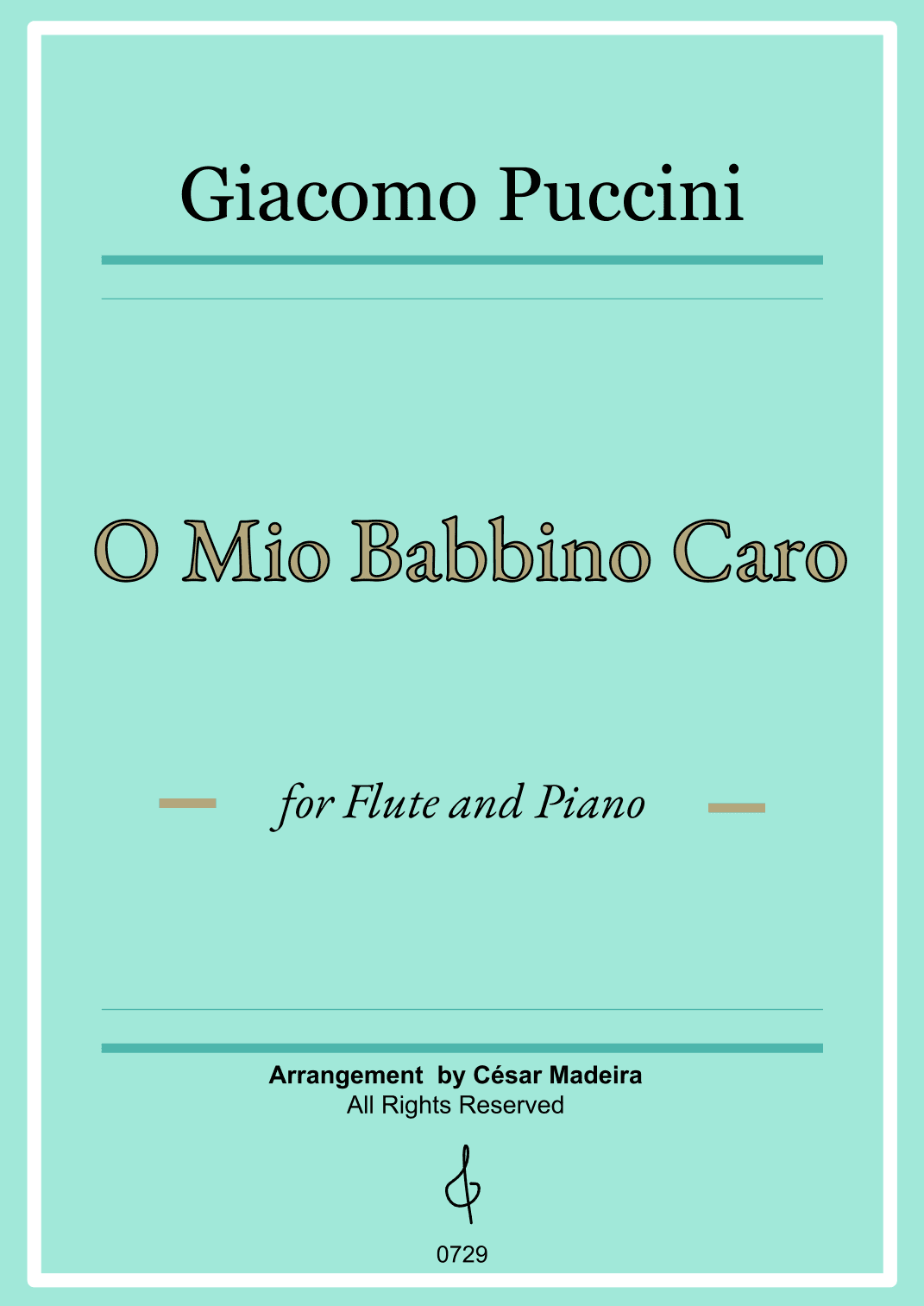 O Mio Babbino Caro by Puccini - Flute and Piano (Full Score) (arr. César Madeira)