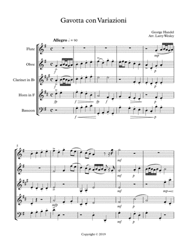 Handel's Gavotte with Variations (arr. Larry Wesley)