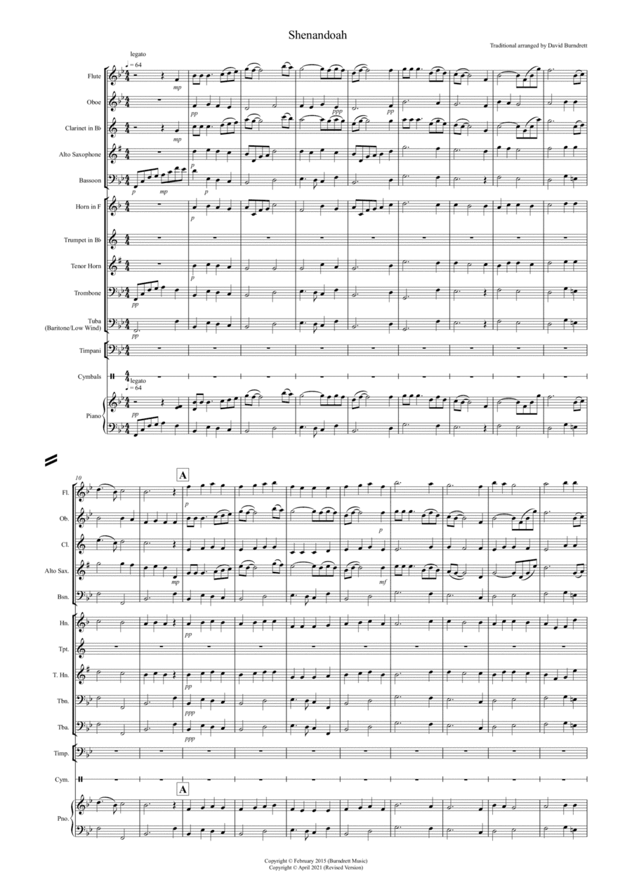 Shenandoah for School Wind Band (arr. David Burndrett)