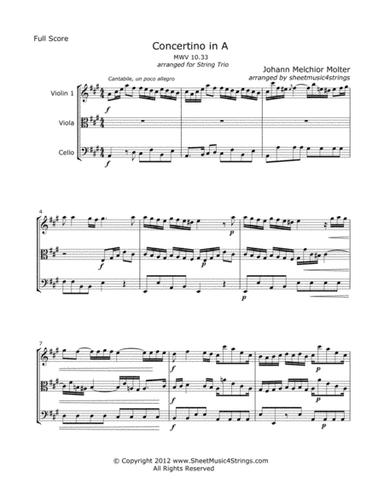 Molter, J. - Concertino (Mvt. 1) for Violin, Viola and Cello (arr. Linda M. Scott)