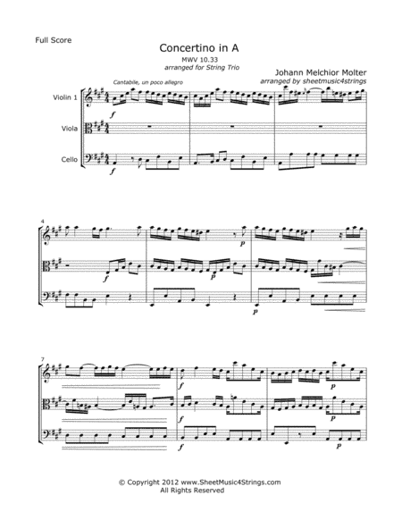 Molter, J. - Concertino (Mvt. 1) for Violin, Viola and Cello (arr. Linda M. Scott)