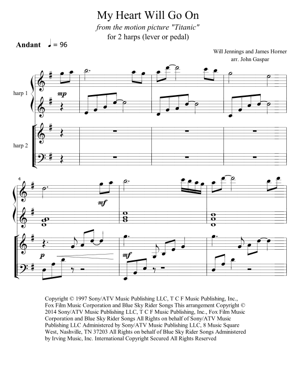My Heart Will Go On (love Theme From 'titanic') (arr. John A. Gaspar)