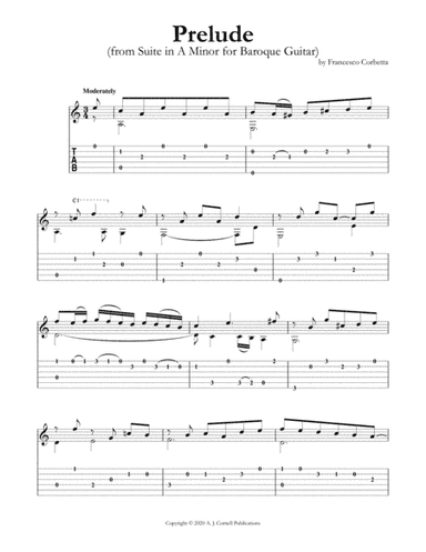 Prelude (from Suite in A Minor for Baroque Guitar) (arr. Mark Phillips)